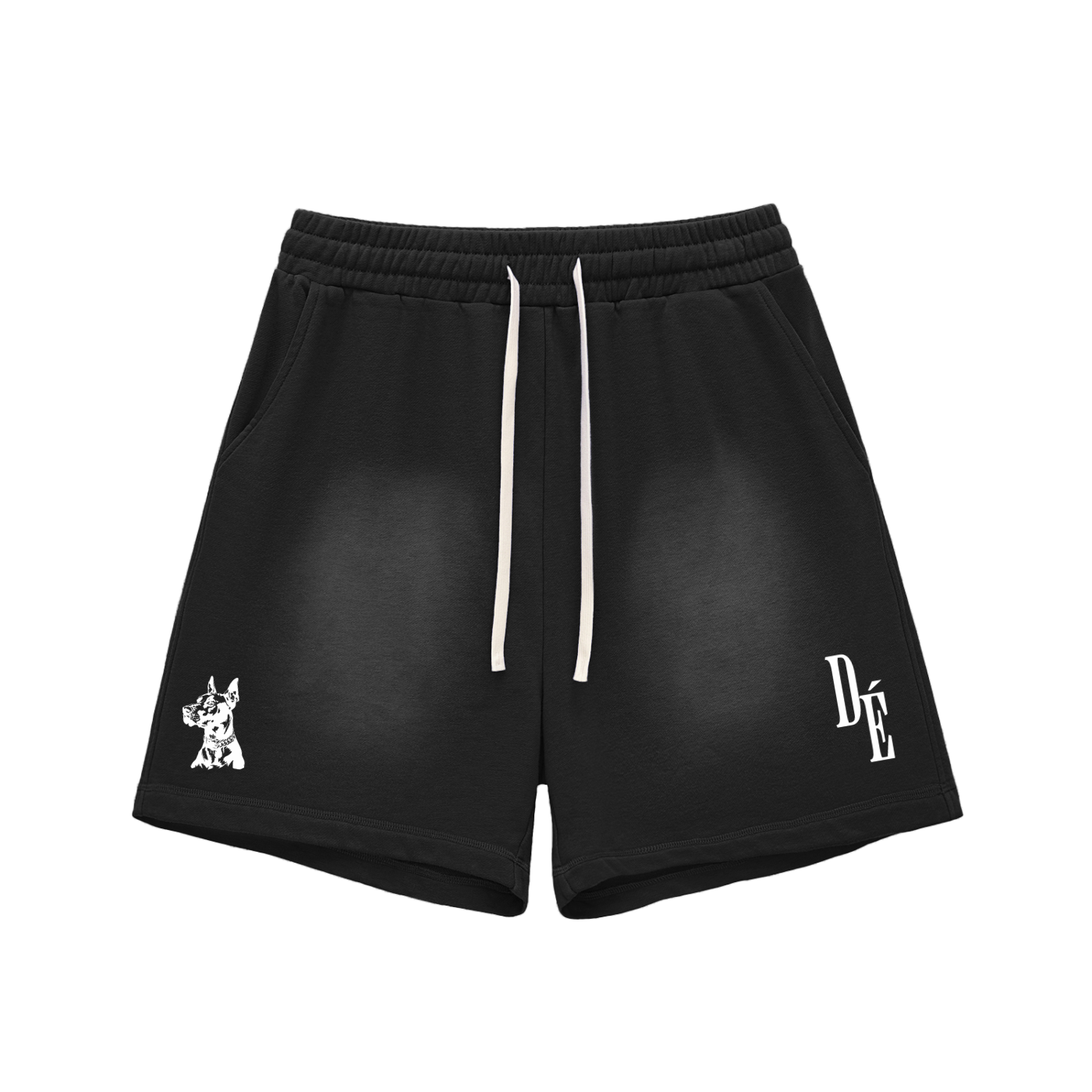 Sun Fade Raw Edge Cotton Shorts